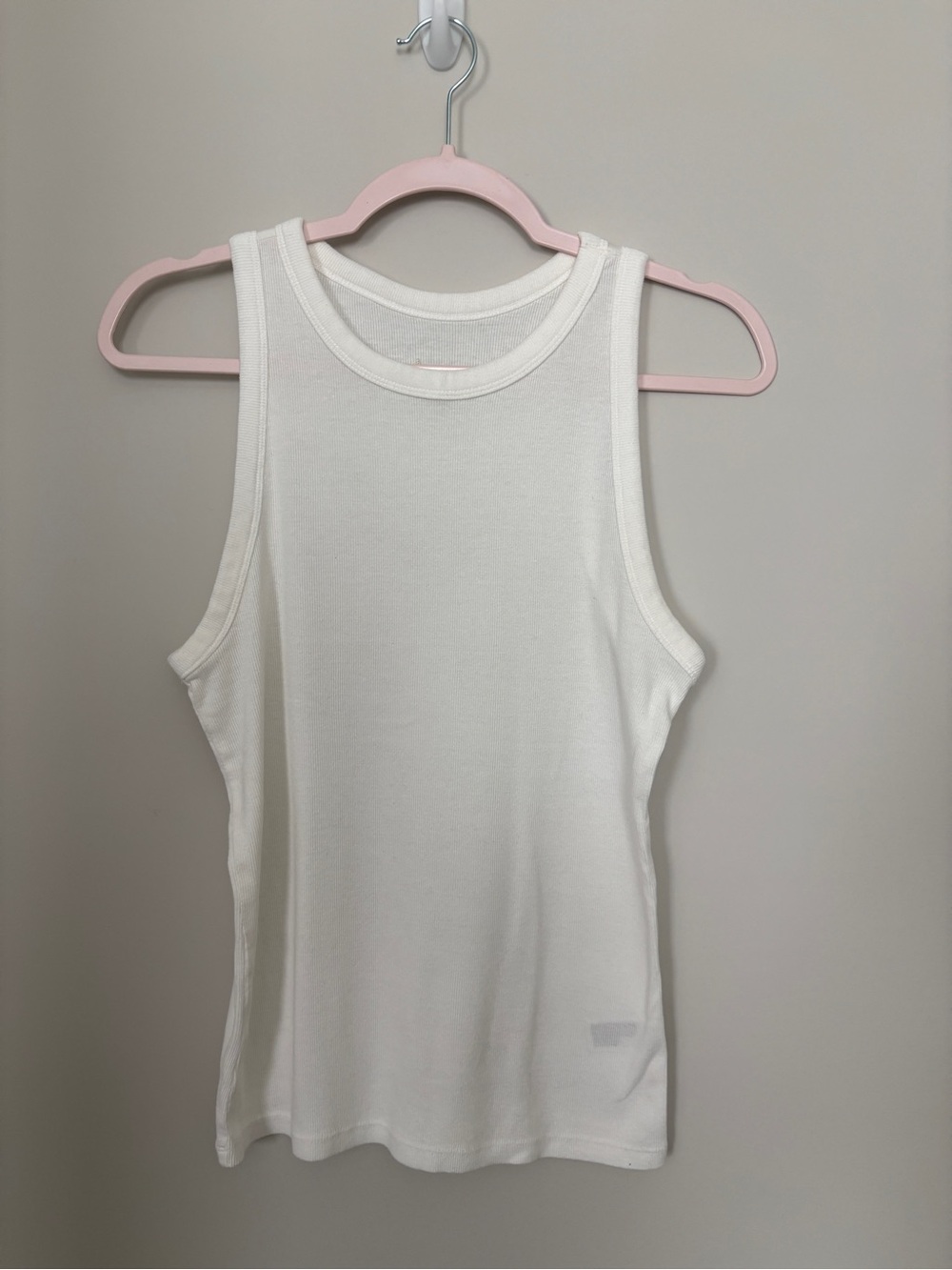 A new day Classic White Ribbed Tank Top - Size L - NWOT